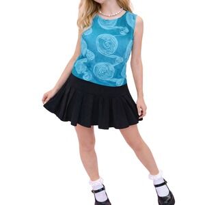 FP2 Anthropologie Y2K Baraschi blouse tank top rose Blue Green small women's